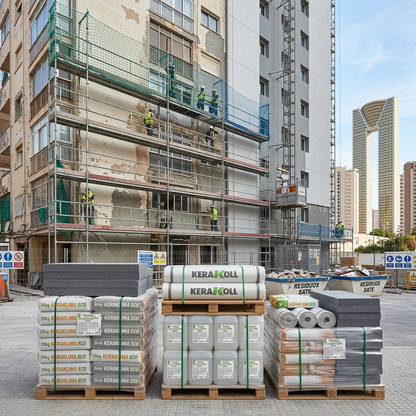 Fachada con aislamiento térmico exterior SATE Kerakoll