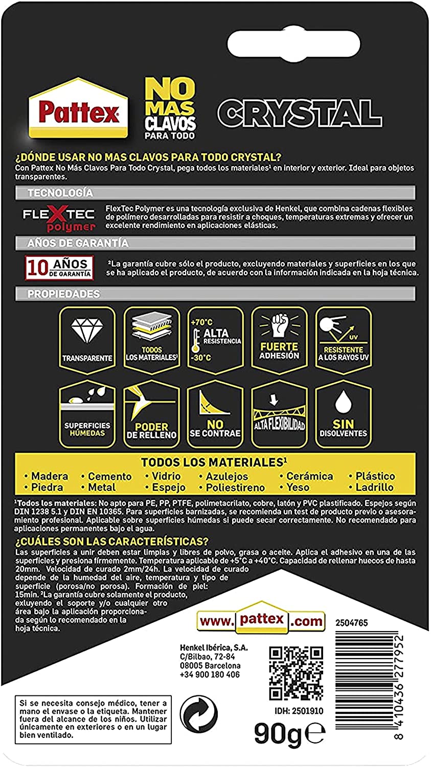 Pattex No Más Clavos Cristal