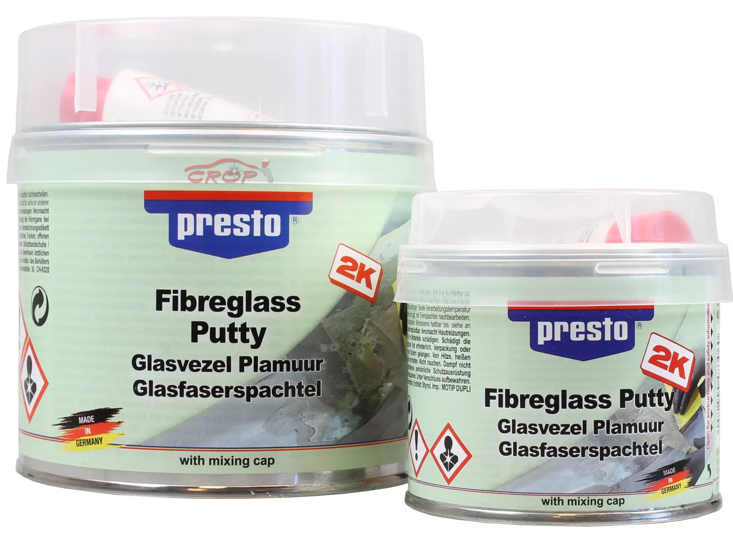 PRESTO Mastic Fibre de Verre 2K + Durcisseur 250gr