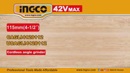 AMOLADORA ANGULAR INGCO 42V 1280W CAGLI4128112E