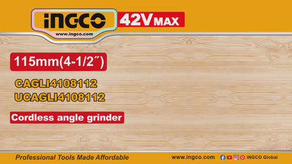 AMOLADORA ANGULAR INGCO 42V 1080W CAGLI4108112E