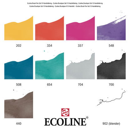 Set mit 10 Lettering-Pinselstiften von Ecoline