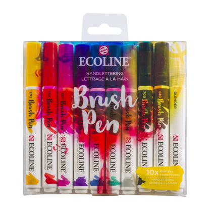 Set 10 Stylos Pinceaux Lettrage Ecoline