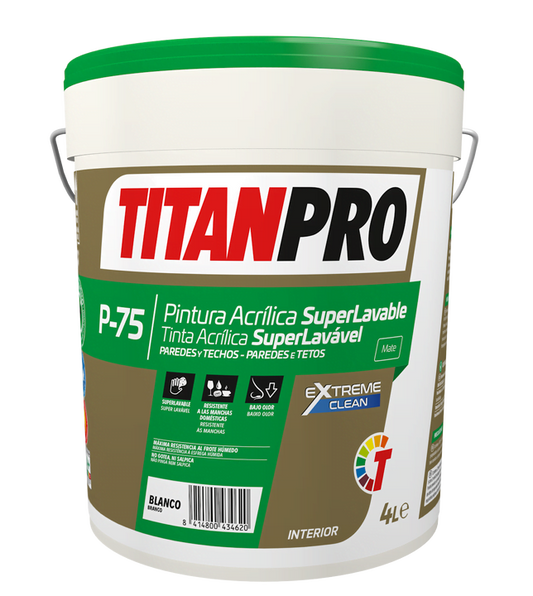 Superwaschbare Acrylfarbe Titan Pro P75 