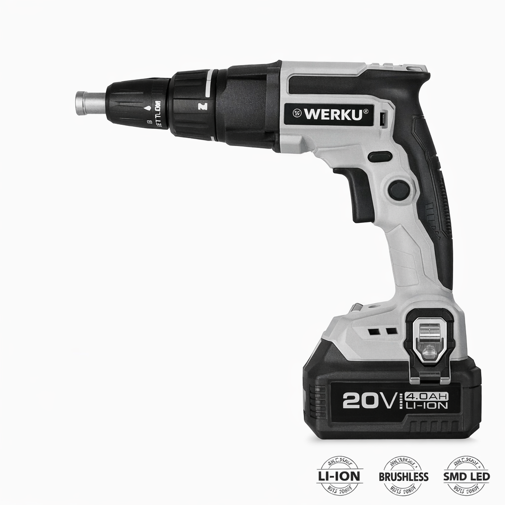 Werku WK403450 Atornillador Paneles-Placas Yeso Inalámbrico 20V Brushless