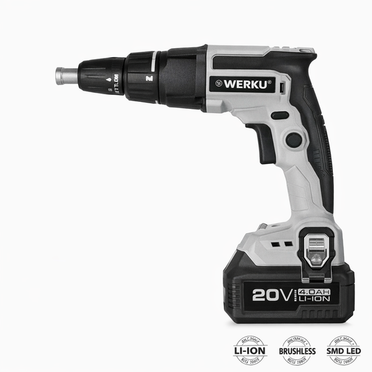 Werku WK403450 Atornillador Paneles-Placas Yeso Inalámbrico 20V Brushless