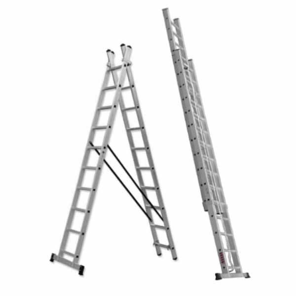 Escalera doble extensible de aluminio